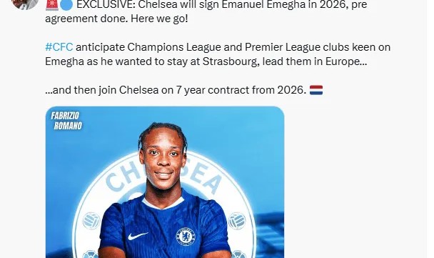 HWG！罗马诺独家：白堡队长埃梅加26年上调切尔西 ，签约7年